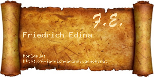 Friedrich Edina névjegykártya